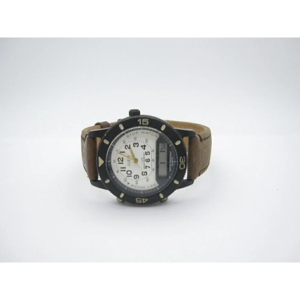 Men's Vintage Guess Quartz WR Analog/Digital 37mm Dial Causal Round Watch (E241)
